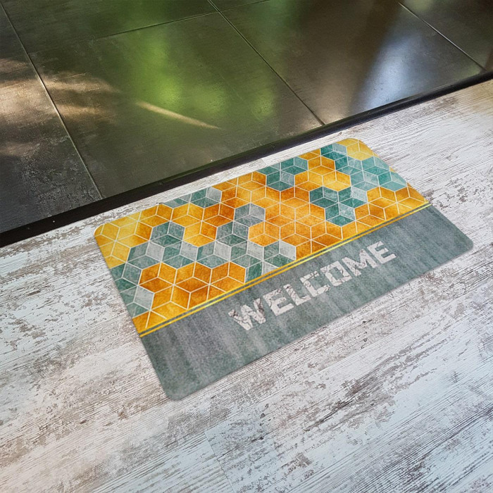 Вологопоглинаючий килимок кубы "Welcome" 40*60CM*3MM (D) SW-00001561
