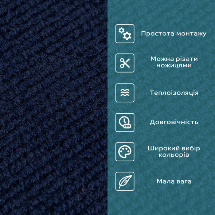 Самоклеюча плитка під ковролін Sticker Wall SW-00001369 600*600*4мм Синій