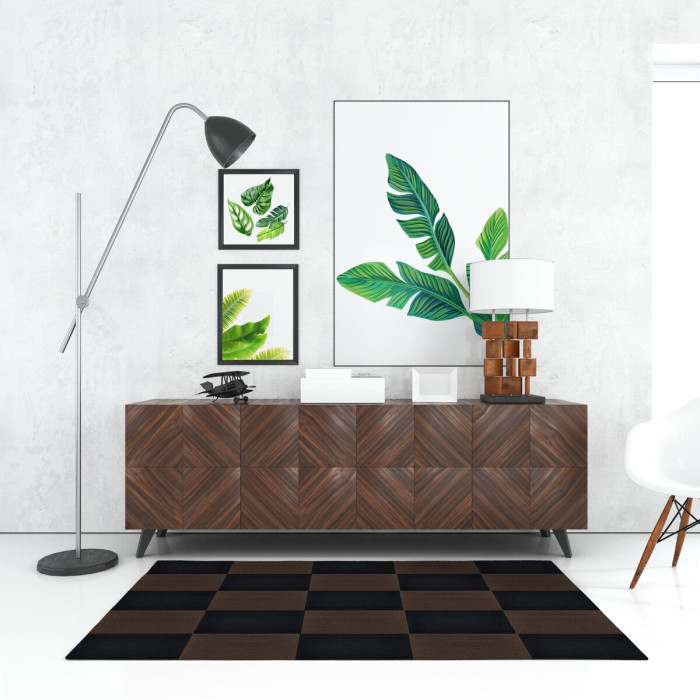 Самоклеюча плитка під ковролін Sticker Wall SW-00001422 300*300*4мм Коричневий