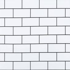 Самоклеюча вінілова плитка Sticker Wall біла цегла 600х600х1.5мм глянець (ціна за 1 смугу)