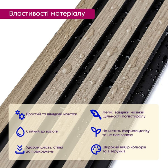 Декоративна PS рейка 125*2900*11мм (D) SW-00001738