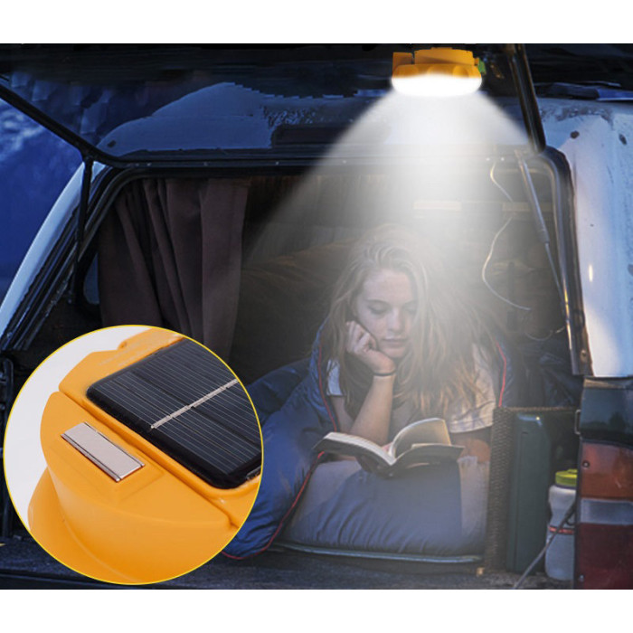 Світлодіодна LED лампа-ліхтар із сонячною панеллю та акумуляторами 19200 mAh NG200 "Ромашка" Жовтий