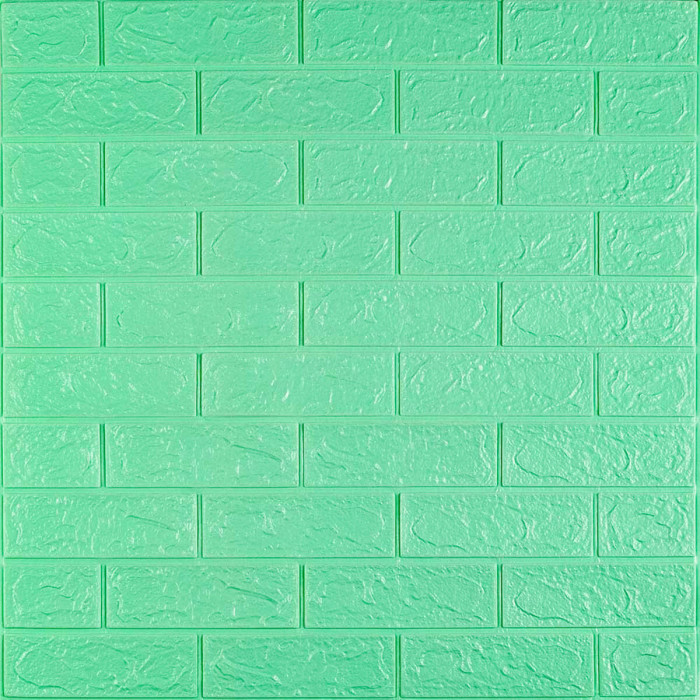 Декоративна 3D панель Sticker Wall Цегла М'ята самоклейка 700x770x3мм