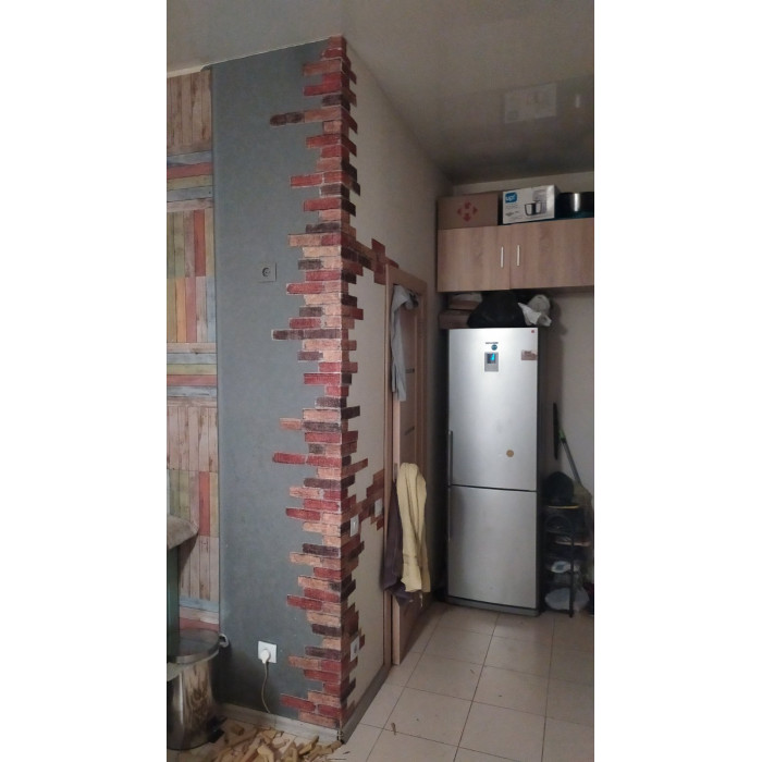 Самоклеючі панелі 3D Loft звукоізоляційні 700x770x5 мм бежево-червона катеринославська цегла