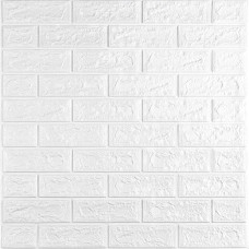 Декоративна 3D панель Sticker Wall під цеглу Білий Матовий самоклейка 700х770х5мм