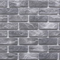 Самоклеюча вінілова плитка Sticker Wall чорна цегла 600х600х1.5мм матова (ціна за 1 смугу)