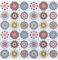 Самоклеюча вінілова плитка Sticker Wall різнокольорова 600х600х1.5мм матовий (ціна за 1 смугу)