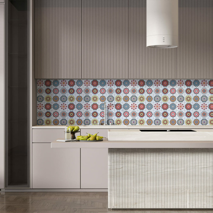 Самоклеюча вінілова плитка Sticker Wall різнокольорова 600х600х1.5мм матовий (ціна за 1 смугу)