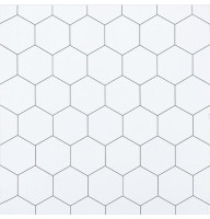 Вінілова плитка самоклеюча Sticker Wall білі стільники 600х600х1.5 мм глянець (ціна за 1 смугу)