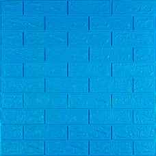 Декоративна 3D панель Sticker Wall самоклейка під цеглу Синій 700х770х3мм (003-3)