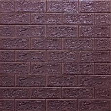 Самоклеючі панелі 3D Sticker Wall звукоізоляційні 700x770x5 мм, баклажан-кавова цегла