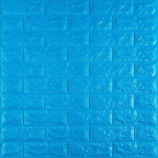 Самоклеючі панелі 3D Sticker Wall звукоізоляційні 700x770x7 мм, синя цегла