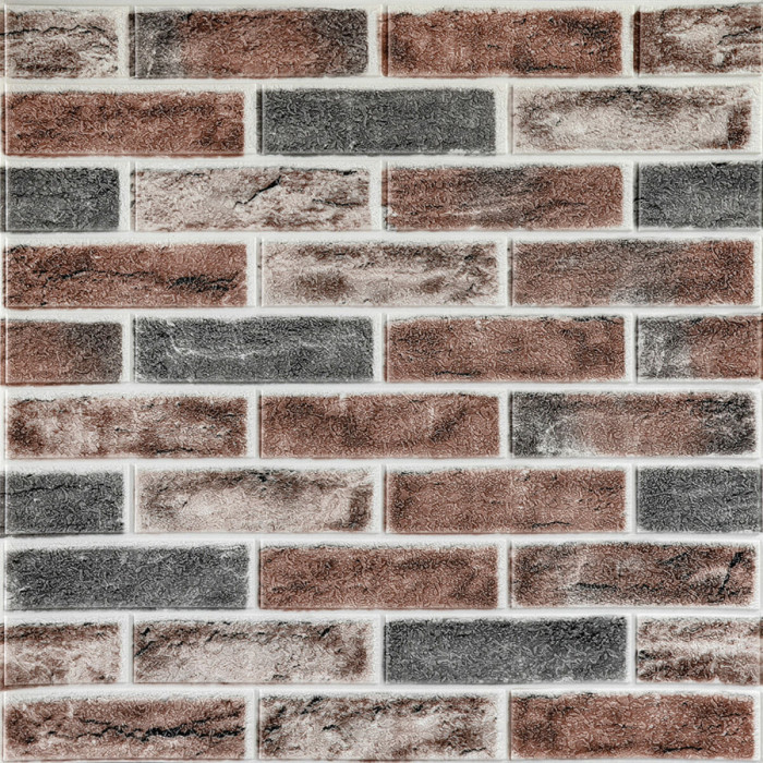 Самоклеюча 3D панель Sticker Wall під Цегла клінкер Помаранчева 700x700x6мм