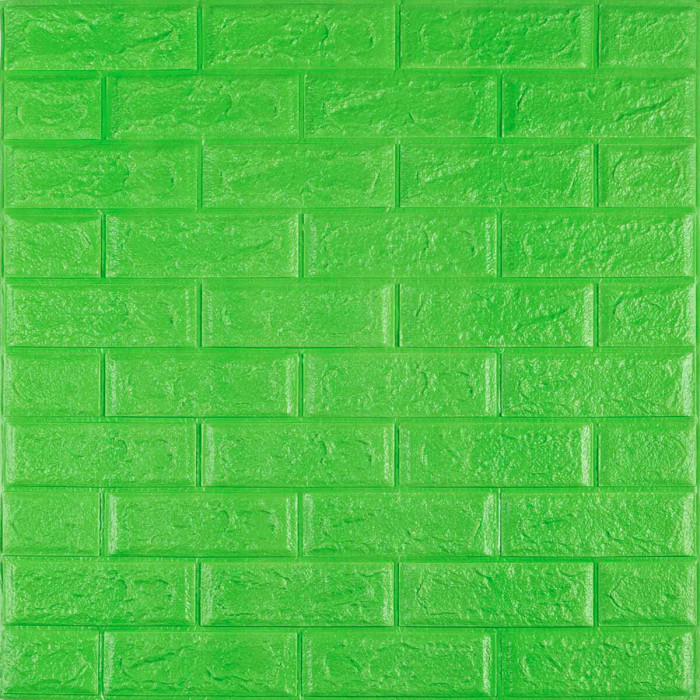 Самоклеючі панелі 3D Sticker Wall звукоізоляційні 700x770x5 мм, зелена цегла