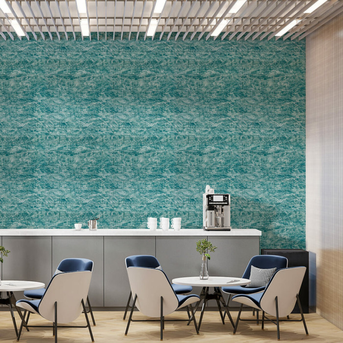 Самоклеючі 3D панелі Sticker Wall самоклейка 700х770х5 мм під цеглу Deep Sea