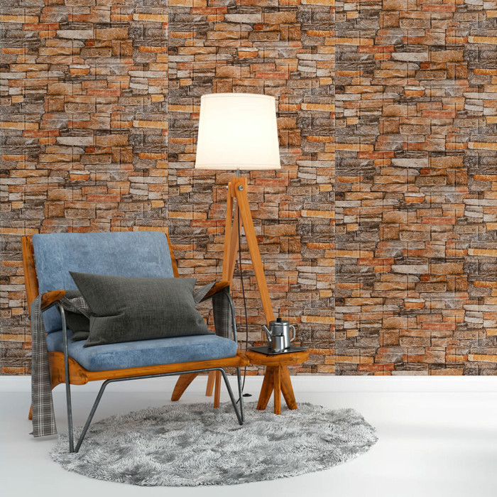 Самоклеючі панелі 3D Sticker Wall звукоізоляційні 700x770x5 мм, цегла червона пісковика