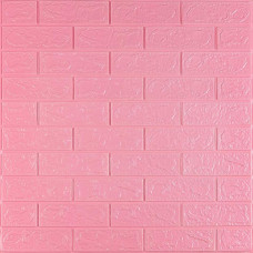 Самоклеючі панелі 3D Sticker Wall звукоізоляційні 700x770x3 мм, рожева цегла