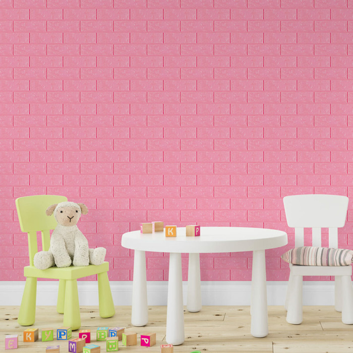 Самоклеючі панелі 3D Sticker Wall звукоізоляційні 700x770x3 мм, рожева цегла